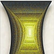HYPERBOLICKÉ SVĚTLO ŽLUTÉ - acryl na dřevotřísce; tvar hyperbolický; 50x79 cm;