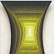 HYPERBOLICK� SV�TLO �LUT� - acryl na d�evot��sce; tvar hyperbolick�; 50x79 cm;