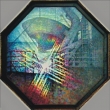 SV�TLO ZPOD TRAJEKTU - acryl na sololitu; osmi�heln�kov� tvar; 98x98 cm; r. 1999