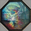 SVĚTLO ZPOD TRAJEKTU - acryl na sololitu; osmiúhelníkový tvar; 98x98 cm; r. 1999