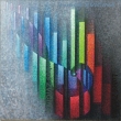 HRAJ�C� KL�� - acryl na pl�tn�; 100x100 cm;